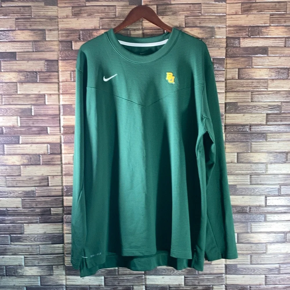 EUC Mens Nike Dri Fit XXL Green Baylor University Pullover